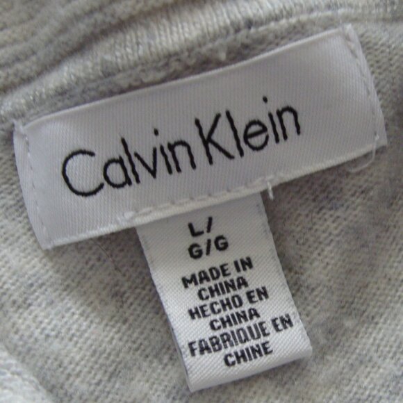 CK CALVIN KLEIN Long Sleeve COWL Neck WOOL Blend Sweater Sz LARGE - Picture 8 of 8